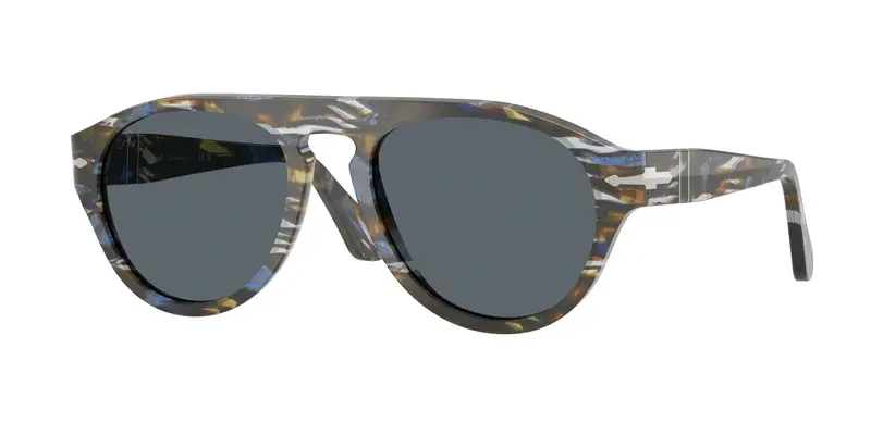 Persol Unisex PO3370S 1222R5 Occhiali da sole Acetato Multi-colore Blu Pilot Normale
