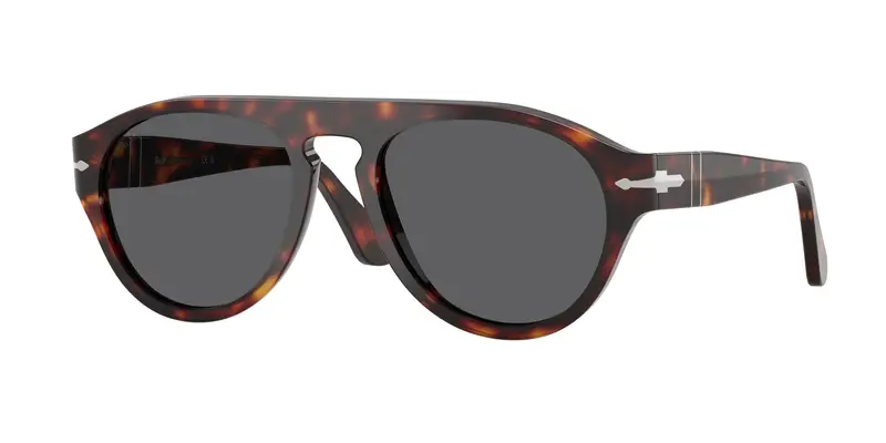 Persol Unisex PO3370S 24/B1 Occhiali da sole Acetato Tartaruga Grigio Pilot Normale