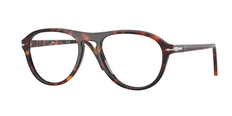 Persol Unisex PO3371V LYNN 24 Montature da vista Acetato Tartaruga Trasparente Pilot Normale