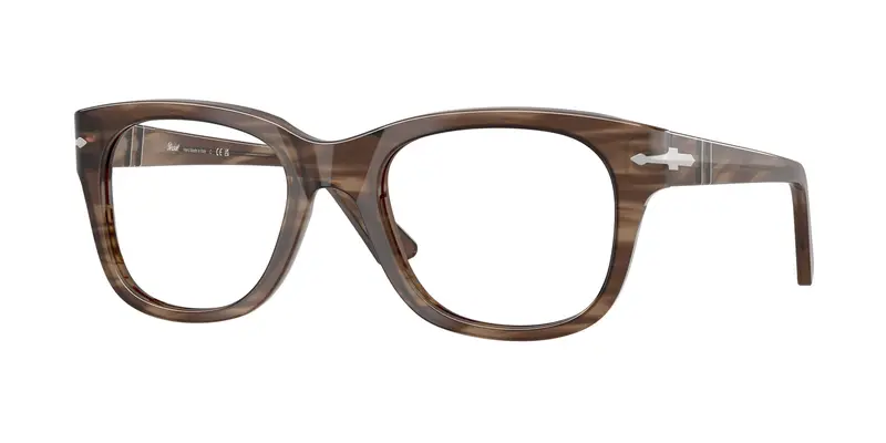 Persol Unisex PO3372V 1208 Montature da vista Acetato Tartaruga Trasparente Squadrata Normale