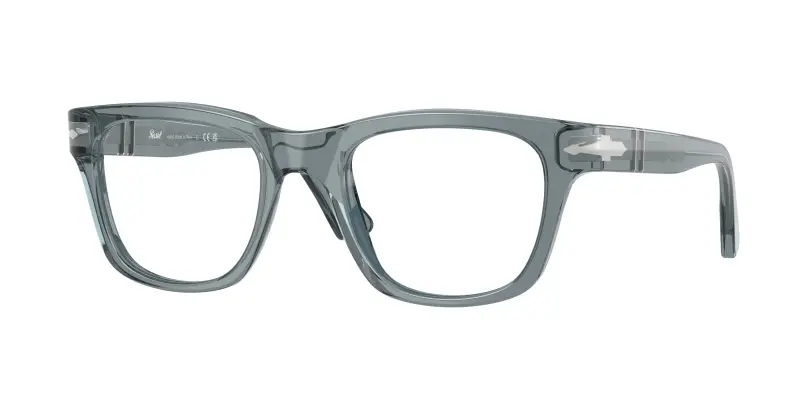 Persol Unisex PO3389V CECIL 1227 Montature da vista Acetato Blu Trasparente Squadrata Normale
