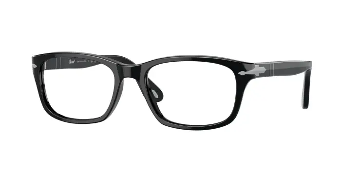 Uomo Persol PO3012V 95 Montature da vista Acetato Nero Trasparente Squadrata Normale