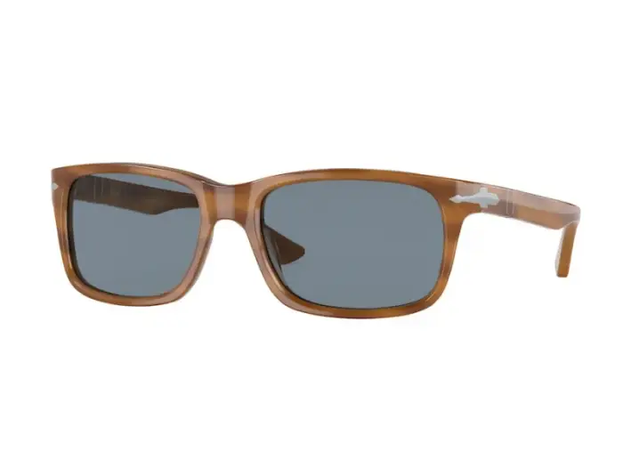 Uomo Persol PO3048S 960/56 Occhiali da sole Plastica Marrone Azzurro Squadrata