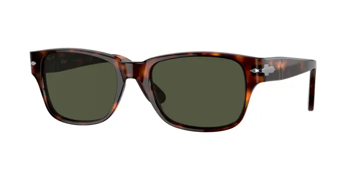 Uomo Persol PO3288S 24/31 Occhiali da sole Plastica Havana Verde Squadrata Normale