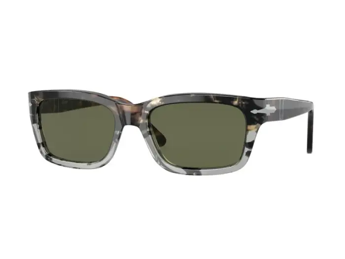 Uomo Persol PO3301S 115958 Occhiali da sole Acetato Marrone Verde Squadrata Polarizzata