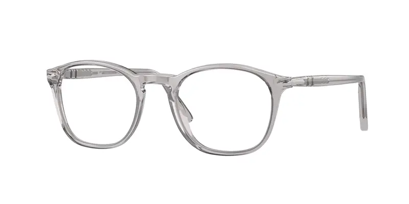 Persol Uomo PO3007V 309 Montature da vista Acetato Grigio Trasparente Squadrata Normale