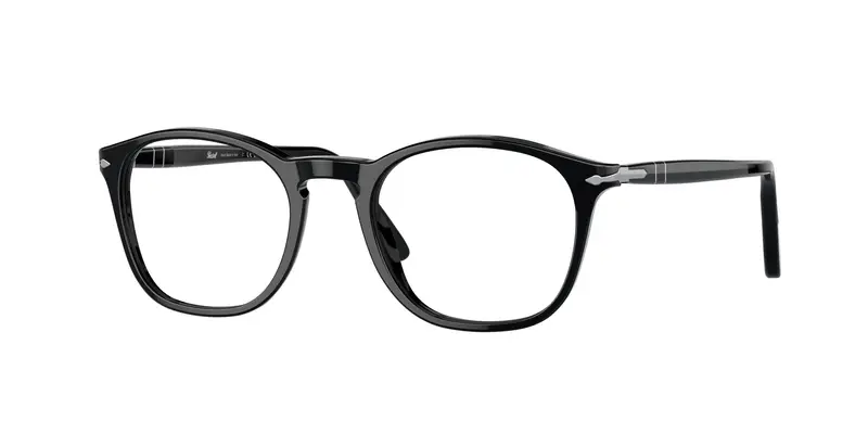 Persol Uomo PO3007V 95 Montature da vista Acetato Nero Trasparente Squadrata Normale