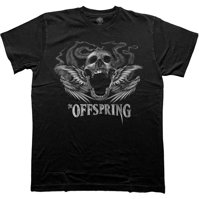 Maglietta unisex per adulti con teschio alato piumato The Offspring XXL nero