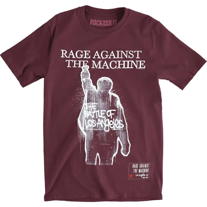 Rage Against the Machine T-shirt in cotone con stampa sul retro della copertina dell album BOLA per adulti unisex L lampone