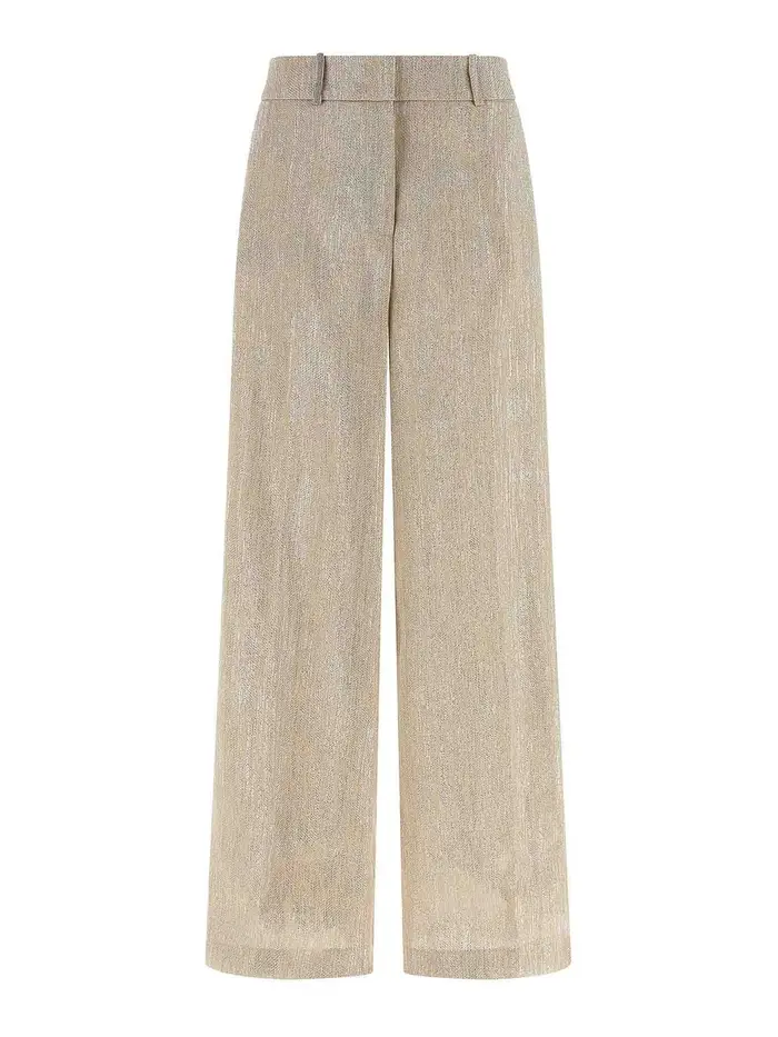 Pantaloni con filo di lana Beige