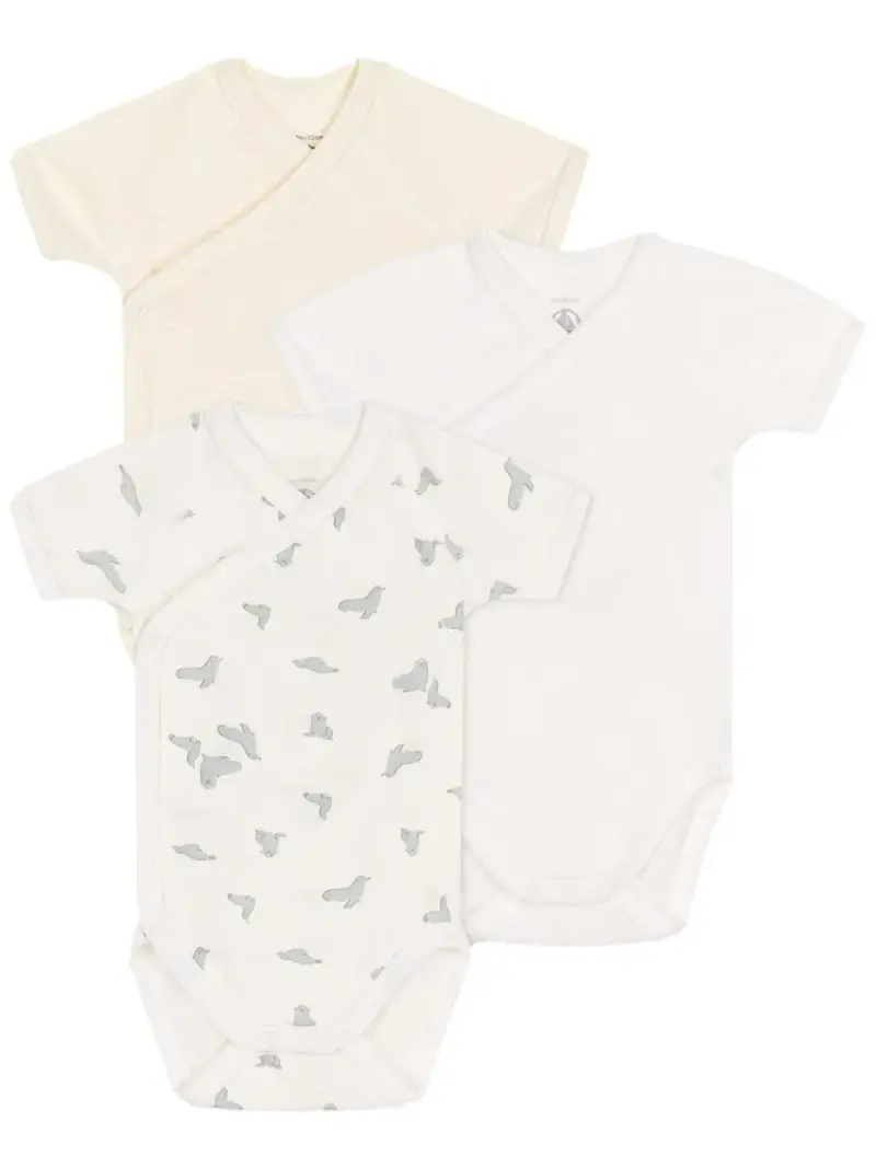 PETIT BATEAU KIDS Set body multicolor neonato (3pz) Bianco