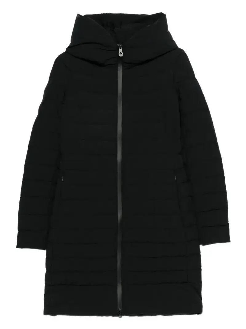 PEUTEREY Cappotto nero con cappuccio lungo