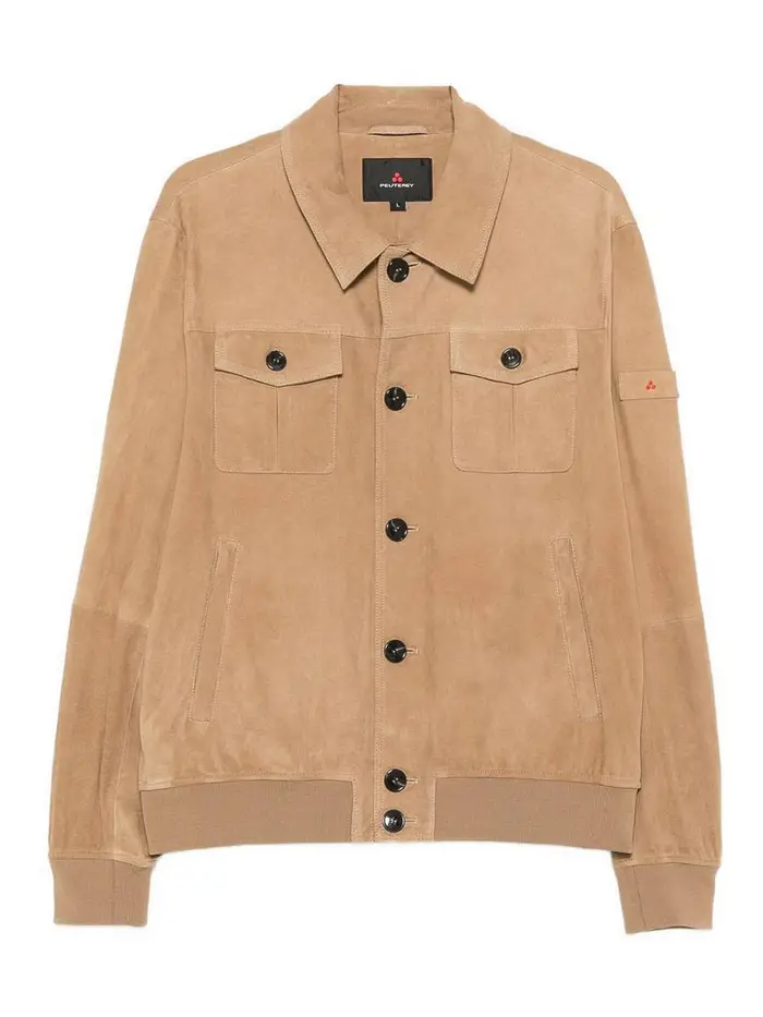 Peuterey Giacca in pelle scamosciata del destino Beige