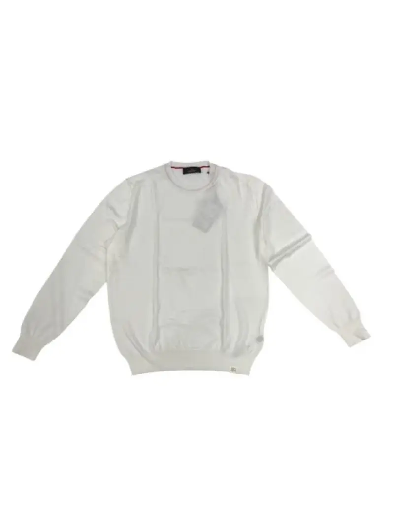 Peuterey maglia bianca uomo in cotone patch logo sul fondo