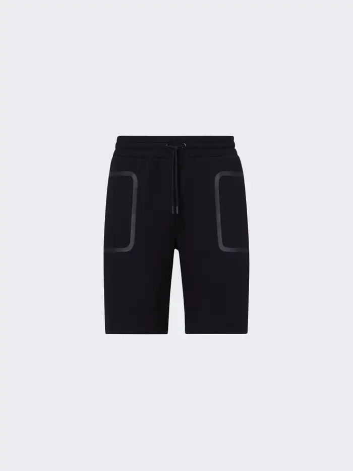 Peuterey short in tessuto tecnico nero mitchel 03 con patch logo sul retro