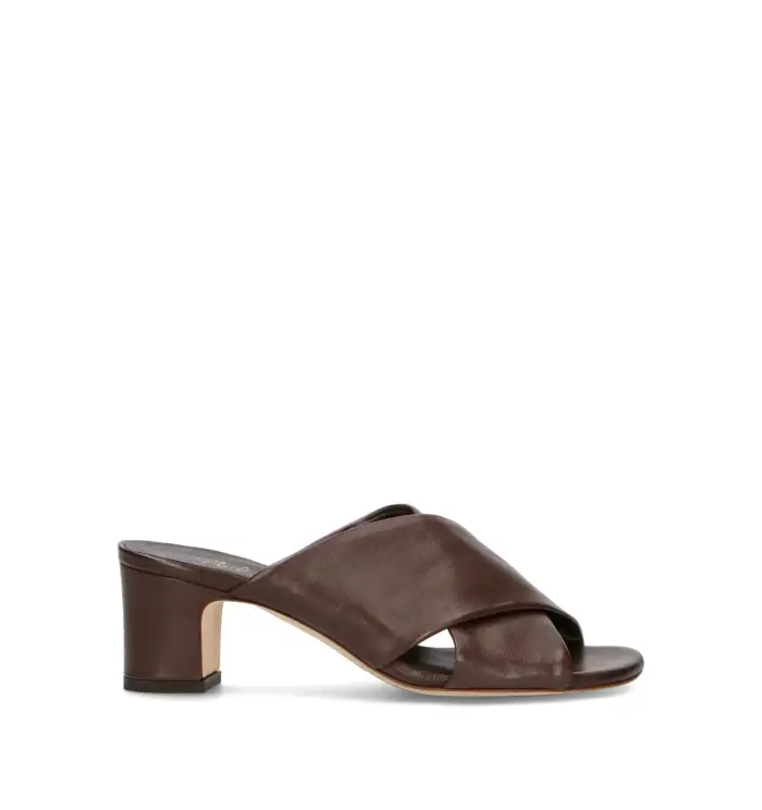 Sandalo donna marrone in pelle Vario