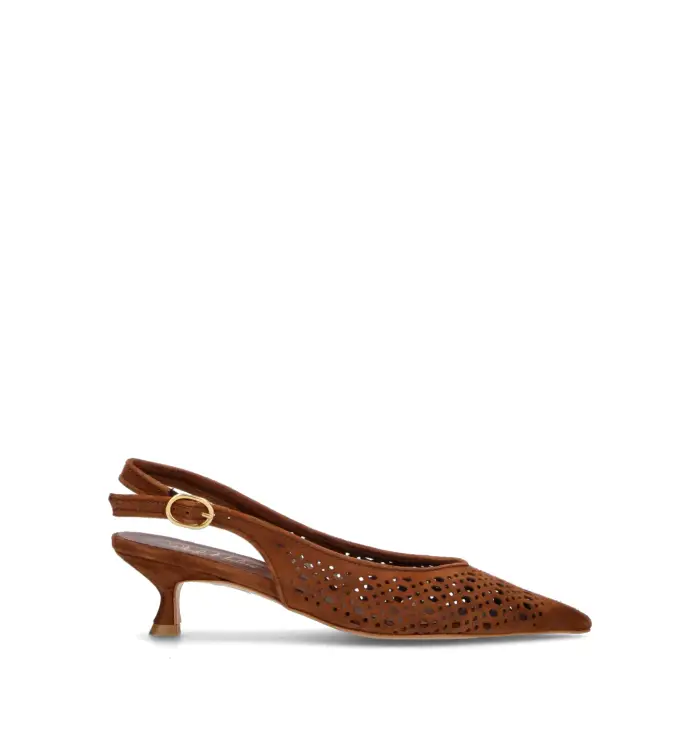 PHIL MELVIS Slingback donna cioccolato in suede Vario