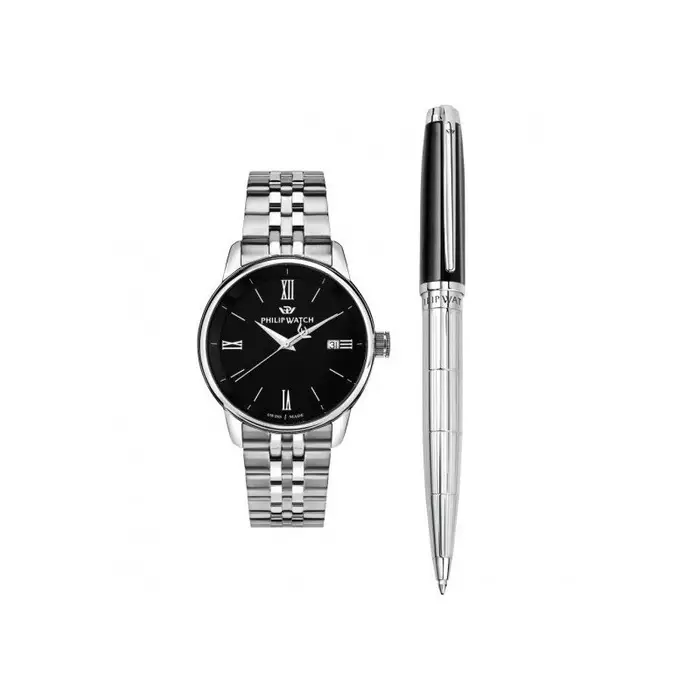 PHILIP WATCH Orologio Da Uomo Con Movimento Al Quarzo, Cassa In Acciaio Inox, Resistente All Acqua Fino A 100 Metri