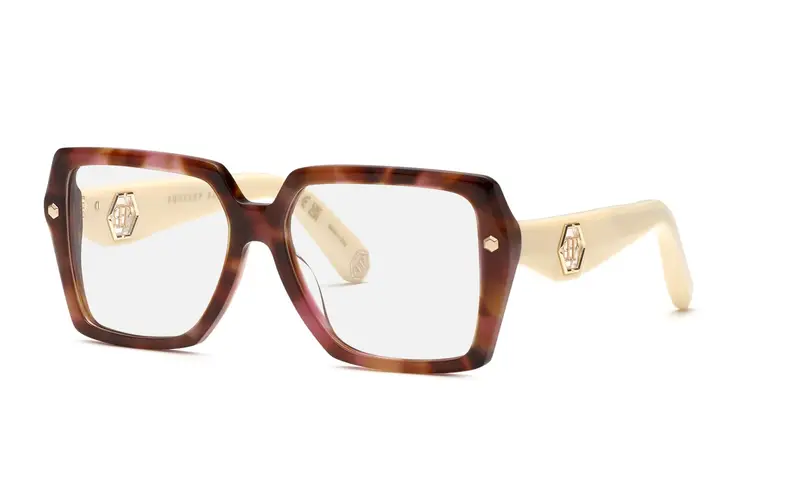 Philipp Plein Donna VPP192 PLEIN MUSE 01GQ Montature da vista Acetato Havana Squadrata