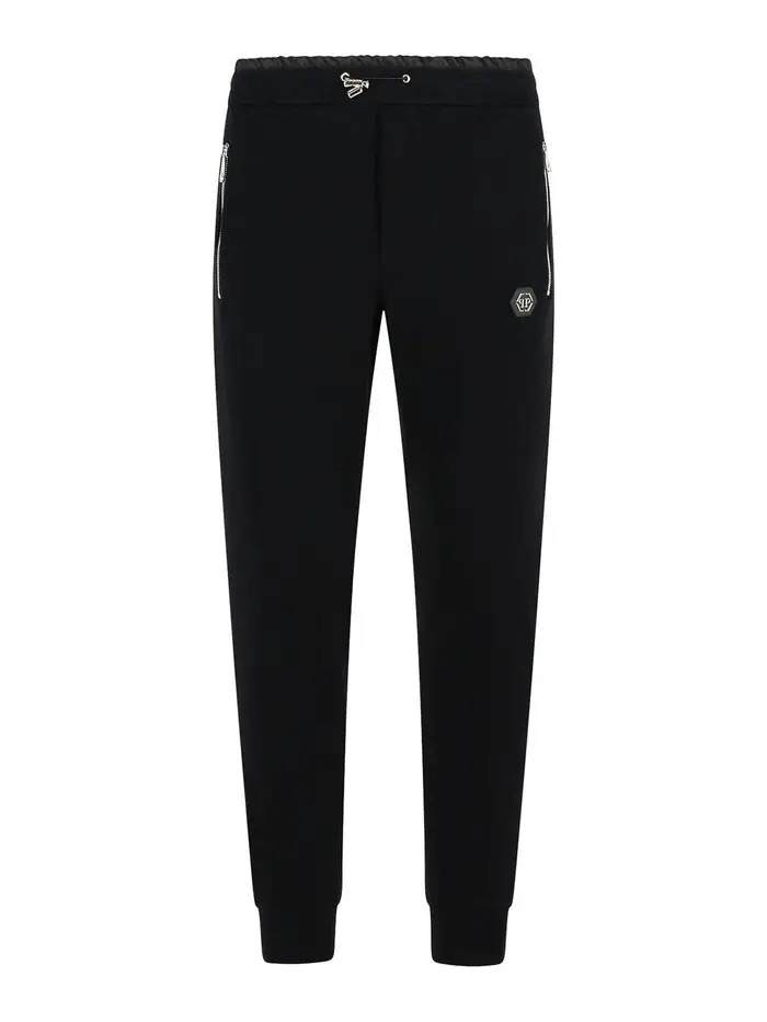 Philipp Plein Pantaloni di cotone nero jogger
