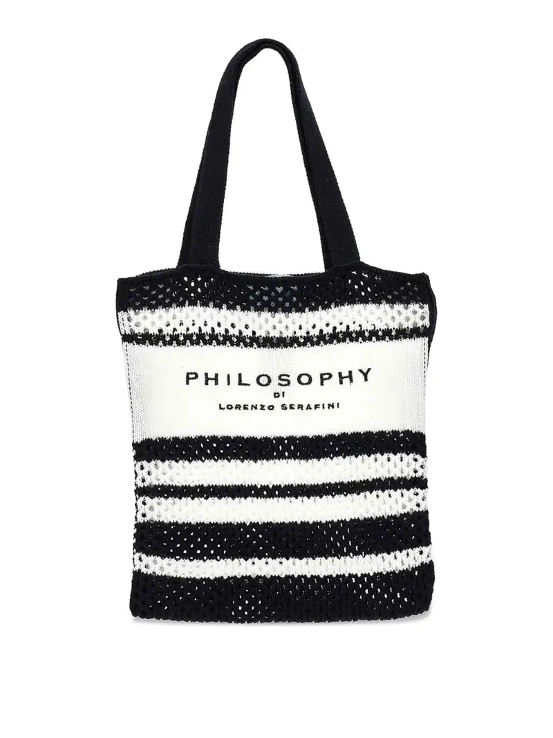 Philosophy di Lorenzo Serafini Borsa Con Logo Nero