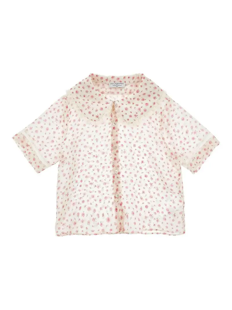 Philosophy di Lorenzo Serafini Camicia A Fiori Color Carne E Neutri