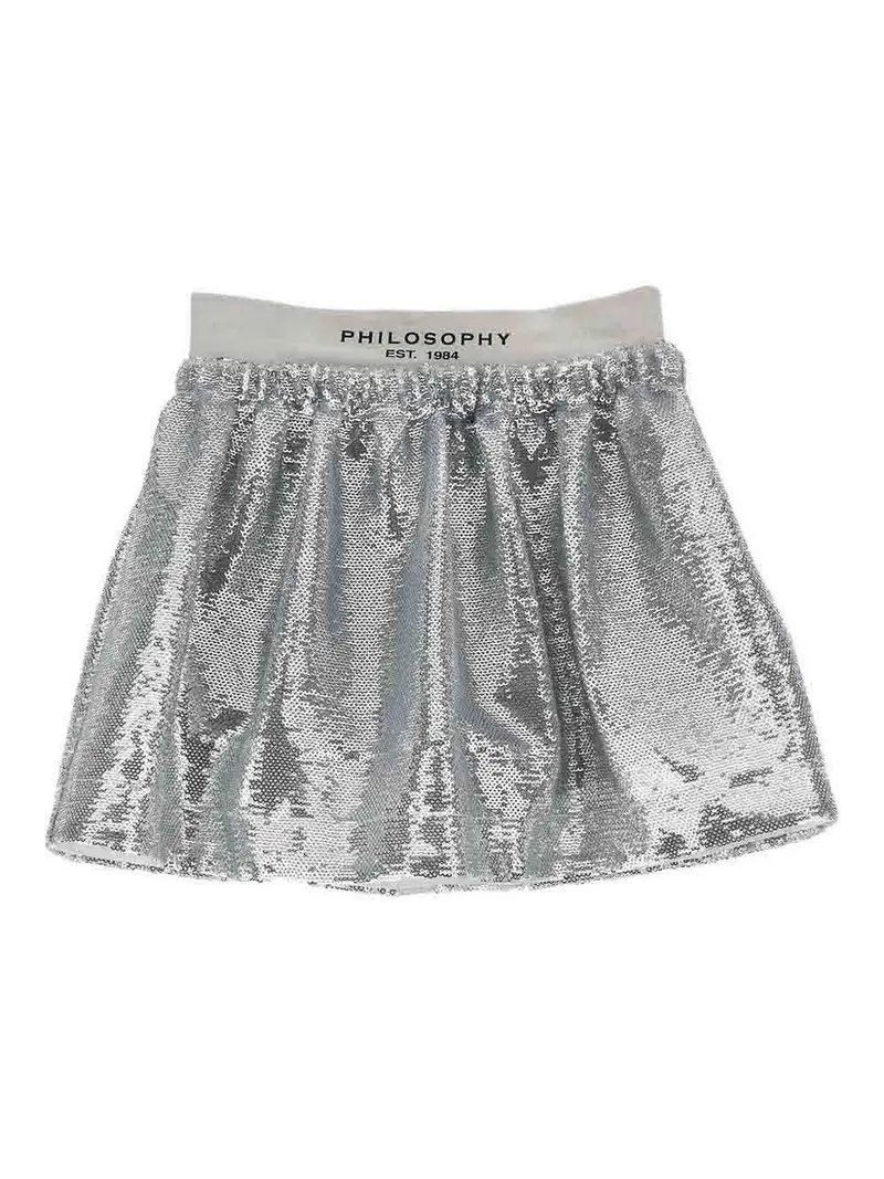 Philosophy di Lorenzo Serafini Gonna Con Paillettes Argento