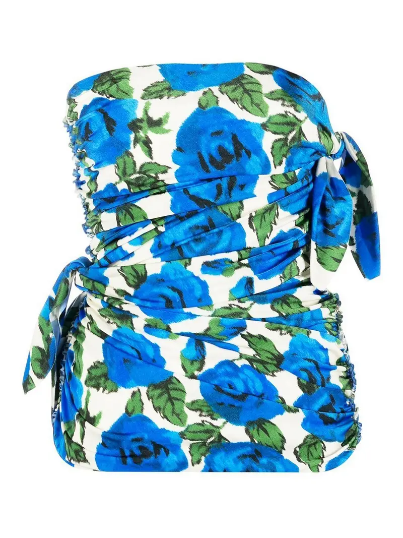 Philosophy di Lorenzo Serafini Top con stampa rose a spalle scoperte Multicolore