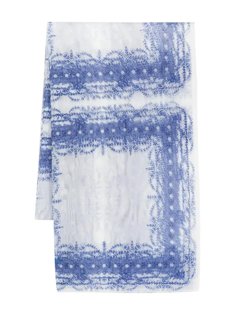 PHILOSOPHY DONNA Foulard blu in tulle Bianco