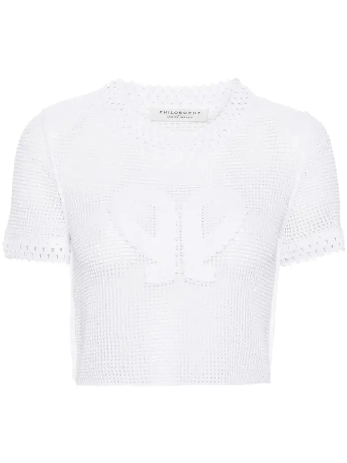 PHILOSOPHY DONNA Maglia bianca in rete