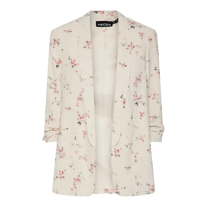 Pieces Blazer 3/4 stampato donna Bosella Blanc