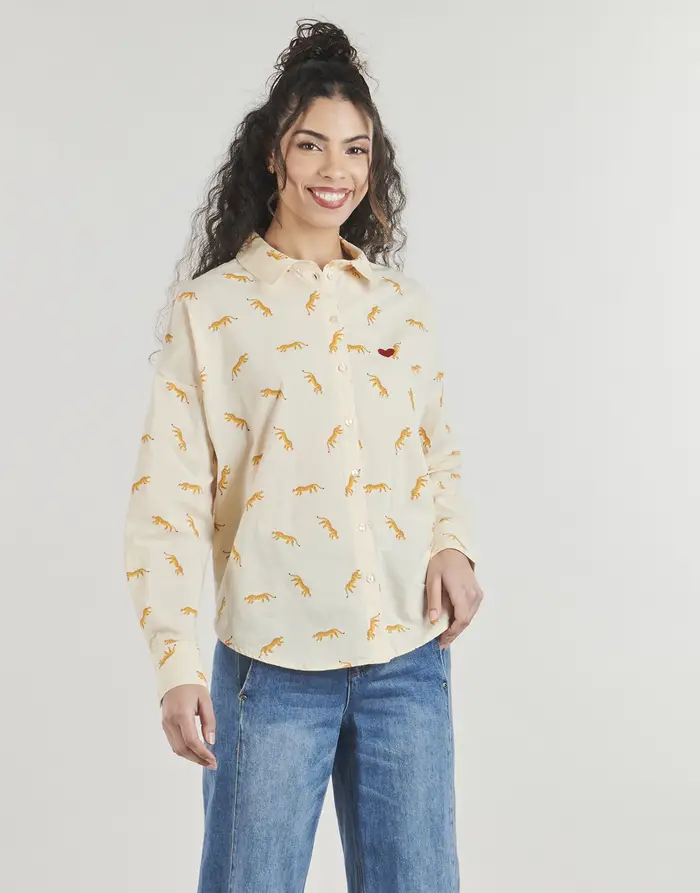 Pieces Camicia PCJANNA LS LOOSE AOP Multicolore
