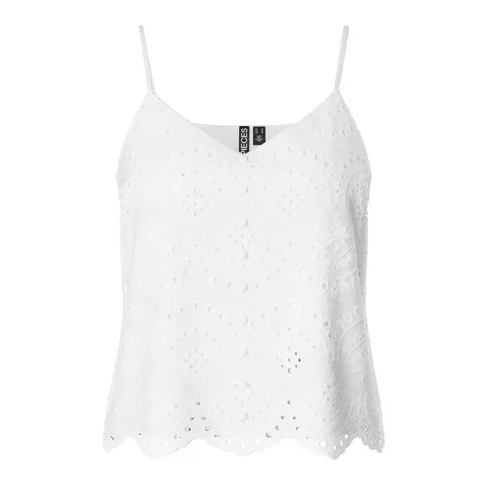 Pieces Canottiera da donna Vilde Blanc