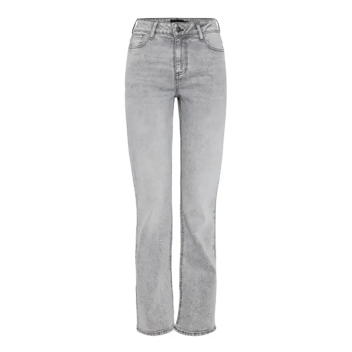 Jeans a vita alta donna Pieces Kelly Gris