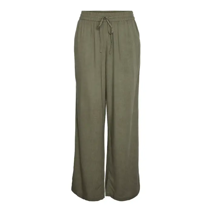 Pieces Pantaloni dritti a vita alta donna Pia Vert