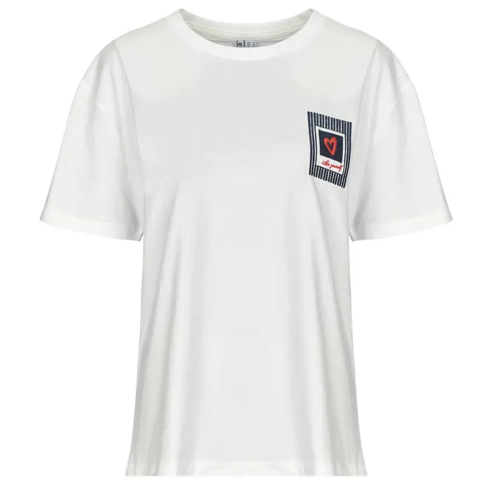 Pieces T-shirt PCELOISE SS EMB Bianco