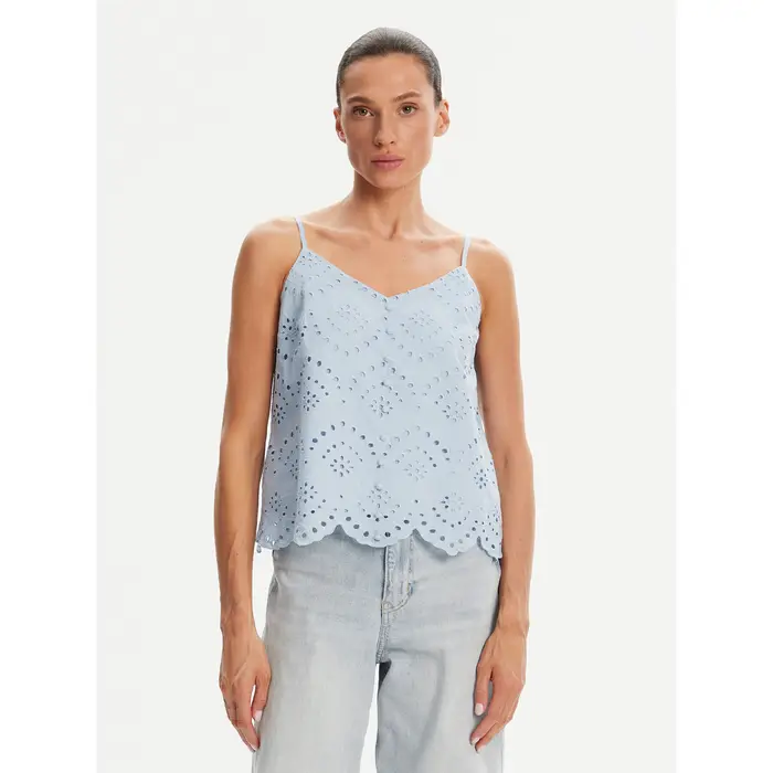 Pieces Top Vilde 17156563 Celeste Regular Fit Azzurro chiaro