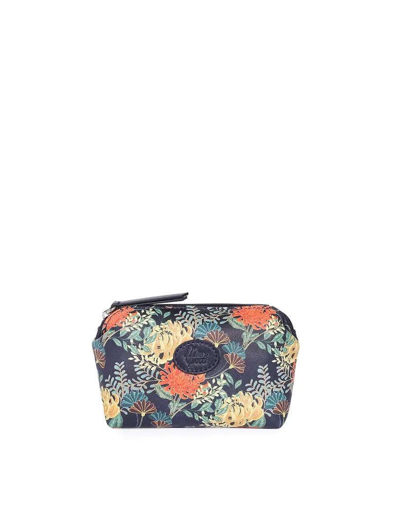 Pierotucci Floré Trousse In Pelle A Fiori Blu