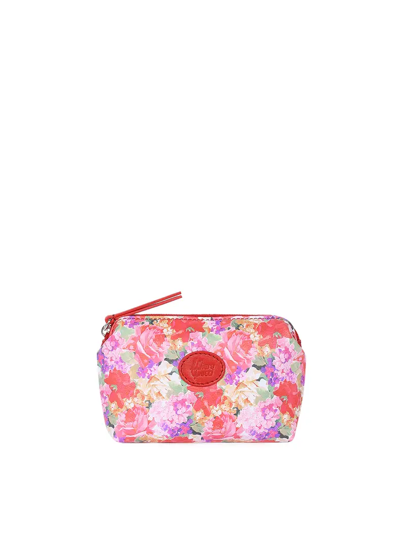 Pierotucci Floré Trousse In Pelle A Fiori Rosso