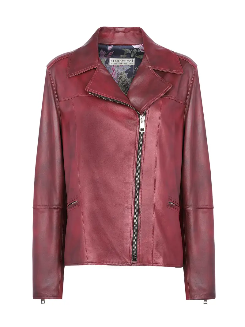 Giacca Bordeaux Calibrata Con Zip Asimmetrica Eu