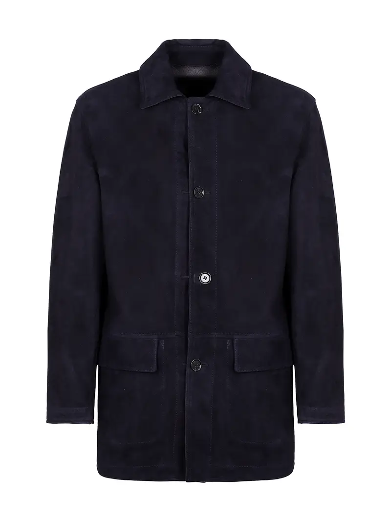 Giacca Uomo Reversibile In Pelle Blu Eu