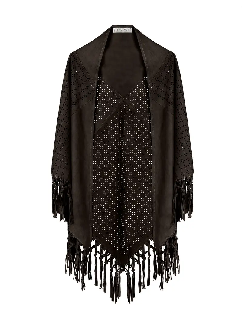 Pierotucci Scialle In Pelle Traforata Verde