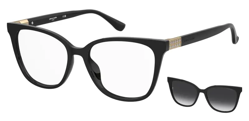 Pierre Cardin Donna P C 8550/C 807/WJ Montature da vista Acetato Nero Grigio Cat Eye Polarizzata Sfumato