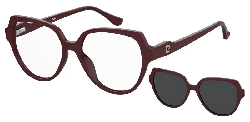 Pierre Cardin Donna P C 8556/C LHF/M9 Montature da vista Acetato Bordeaux Grigio Cat Eye Polarizzata