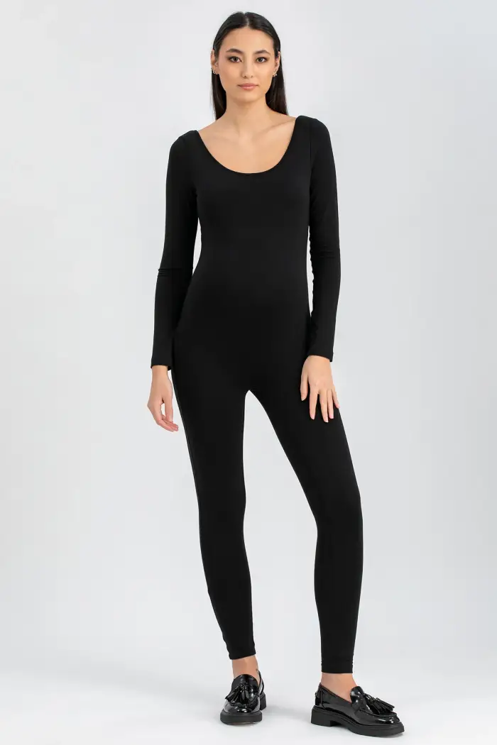 MADDY | Tuta Premaman Nera a Maniche Lunghe in Morbido Jersey di Bambù Black