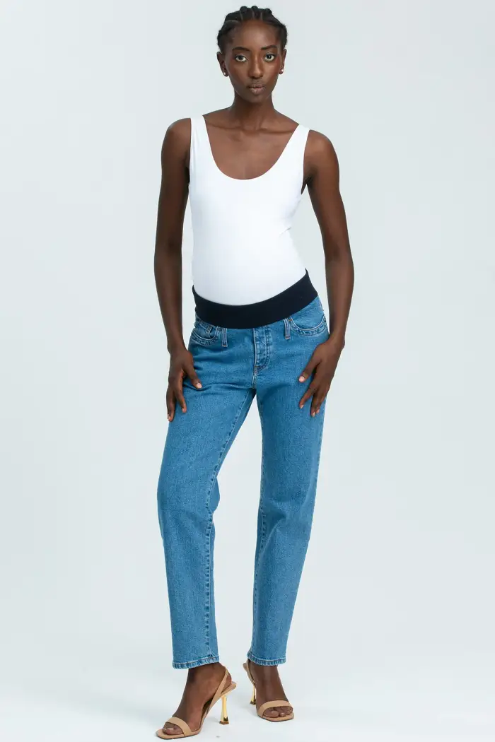 Pietro Brunelli Maternity TAPERED JEANS W027 | Jeans Premaman Blue