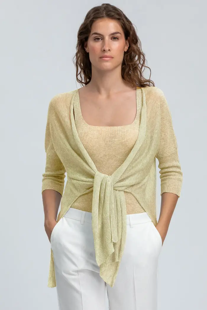 Pietro Brunelli Milano CORFU | Cardigan Oro con Spacchi Laterali Gold