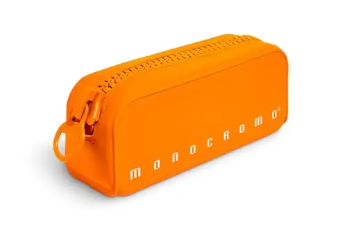 Pigna Astuccio Bustina in morbido Silicone, Monocromo FLUO con zippona, Colore Arancio, Confezione 1 pezzo