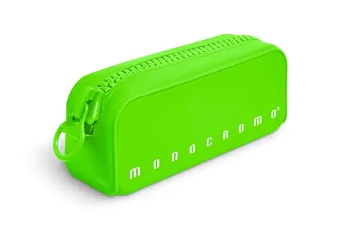 Pigna Astuccio Bustina in morbido Silicone, Monocromo FLUO con zippona, Colore Verde, Confezione 1 pezzo