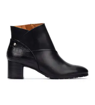 Pikolinos per donna. W1Z-8575C1 Stivaletti in pelle nera Calafat, Nero, 5 a 8cm, Cerniera, Casual